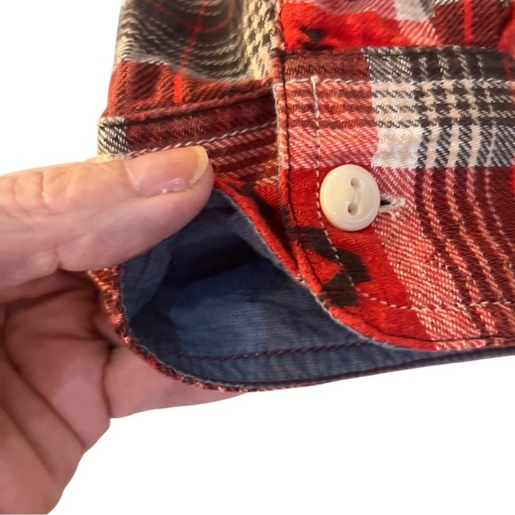 True Grit Red and Black Casual Button Down Shirt Red/Black Aztec Print Sz L - Picture 8 of 12